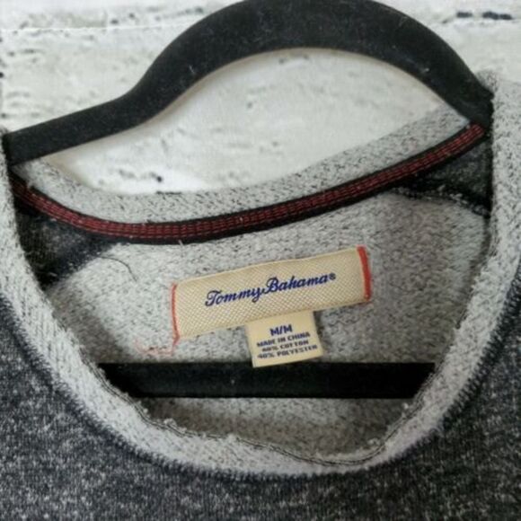 Tommy Bahama Mens Sweater Sz Medium Long Sleeve Pullover Gray Cotton-Poly - Picture 7 of 7
